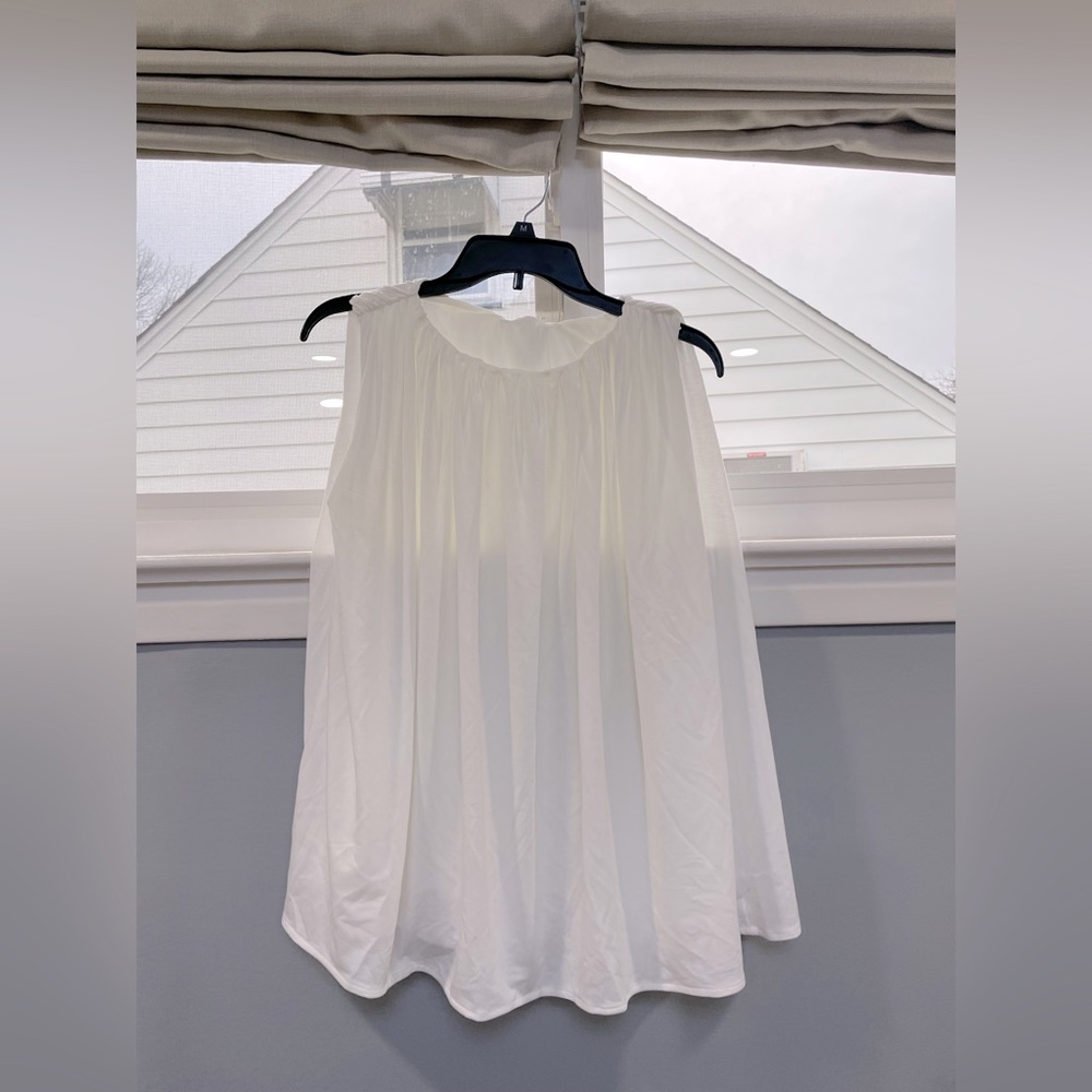NWT white flowy top